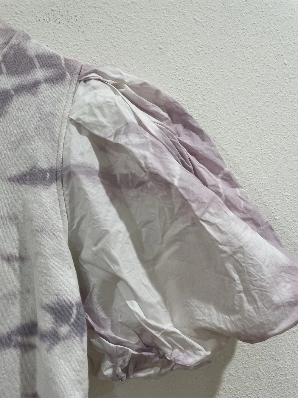 ULLA JOHNSON Elliot Pullover Puff Sleeve Thistle Purple Tie Dye 100% Cotton